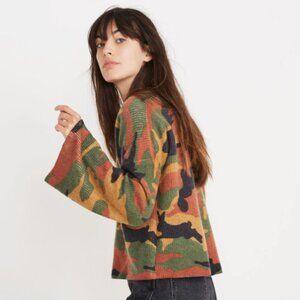 Madewell Cottontail Camo Wide-Sleeve Sweater (XS)